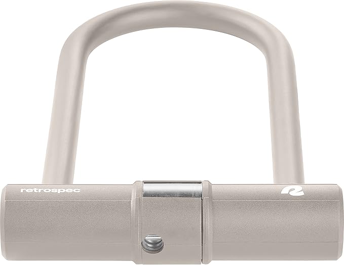 Retrospec Lookout U-Lock Bike Lock with 4Ft Security Cable, Heavy Duty Anti-Theft Bicycle Lock with 14mm Shackle, Pick Resistant & Secure Anti-Rotation Design