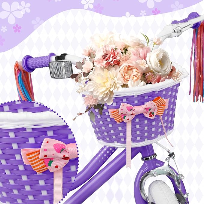 XJD Girls Bike for Toddlers and Kids Ages 2-12 Years Old,12 14 16 Inch Kids Bike with Training Wheels & Basket