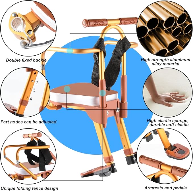 Kids Bike Seat, New Aluminum Alloy Child Bike Seat, Portable Foldable Front Mounted Child Bicycle Seats, Mountain Bike Child Safety Seat Suitable for Hybrid Cruiser Bicycles and City Bicycles