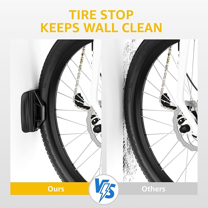 monTEK Swivel Bike Wall Mount – Garage Bike Hanger & Space-Saving Vertical Bike Rack for Garage & Apartment, Sturdy Bike Storage Hook Holds up to 66 lbs, Easy Installation & Scratch-Proof Design