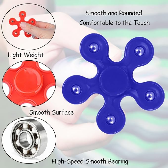80 Pack High Speed Bearing Quiet Fidget Spinners Bulk, Stress Relief Sensory Fidget Toys Bulk for Kids, Birthday Return Gift Party Favors Classroom Prize Student Gifts Stocking Stuffers (80)
