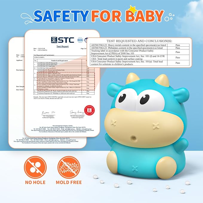 6 Packs Light Up Bath Toys for Kids Ages 1-3, Farm Animals Bathtub Toys for Toddlers 2-4, Water Pool Toys for 1 2 3 Year Old Boys Girls Babies 12-18 Months Gifts