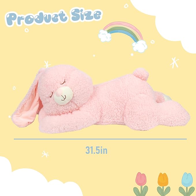Bunny Stuffed Animal, Giant 31.5" Easter Stuffed Bunny, Large Soft Plush Rabbit Toy Birthday Party Gifts for Kids Girls Boys