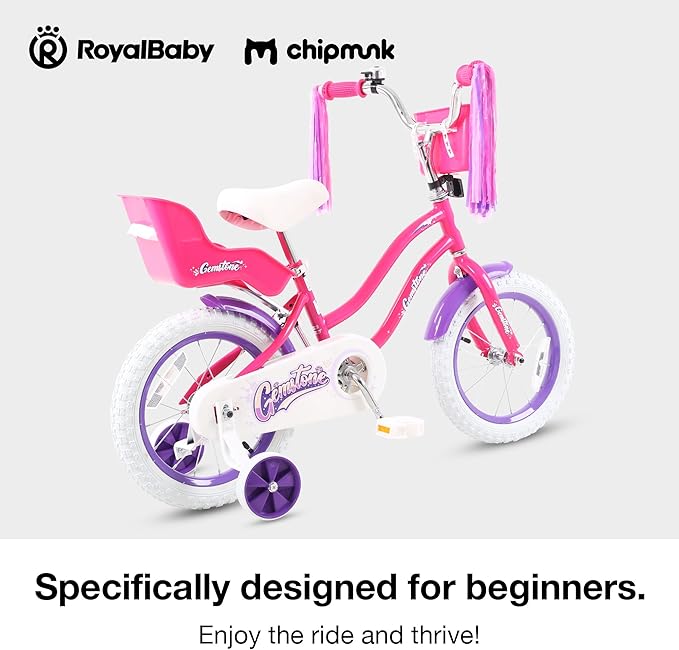 Chipmunk Kids Bike Toddlers 12 14 16 18 Inch Wheel Bicycle Beginners Boys Girls Ages 3-11 Years, Multiple Color Options