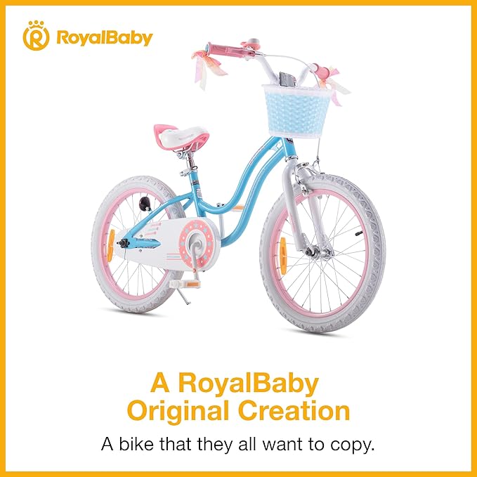 RoyalBaby Girls Bike Classic & EZ Kids Bike, Balance and Pedal Bicycle, 12 14 16 18 20 Inch Toddlers to Big Kids 3-10 Years