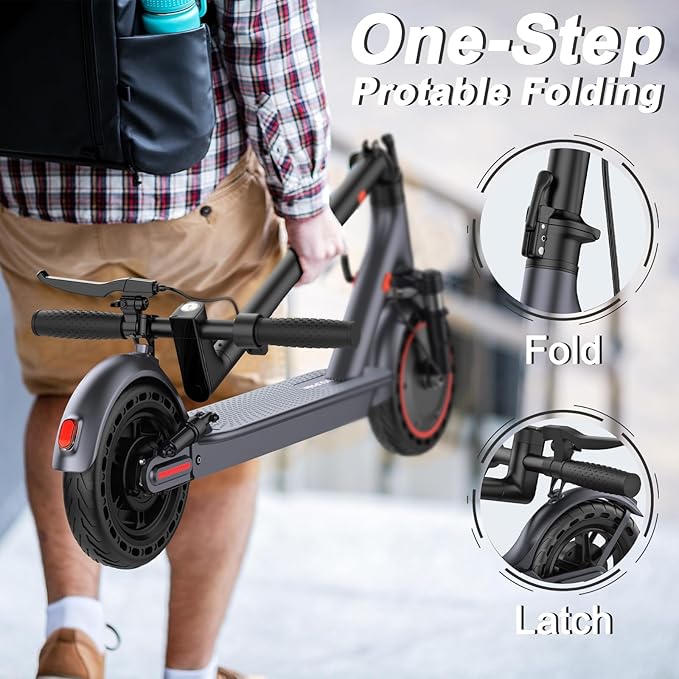 VOLPAM Electric Scooter, 350W/500W Powerful Motor, 8.5"/10" Solid Tires, 19/22Mph, 28/21/12 Miles Range,Dual Braking