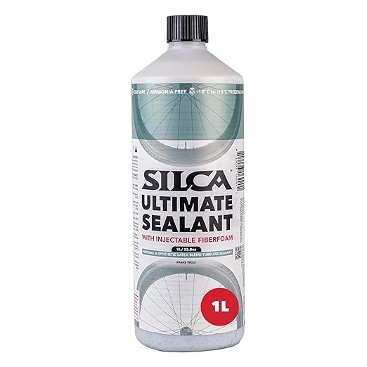SILCA Ultimate Tubeless Tire Sealant, 1L – Tubeless Bike Sealant Proactively Seals Punctures Up to 7.5 mm, Injectable Through Valve & Stays Liquid 6+ Months in All Weather Conditions