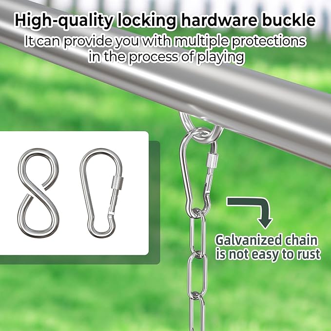 AGPTEK High Back Full Bucket Toddler Swing Seat with Yellow Coated Swing Chains and Carabiners Baby Swing Outdoor for Easy Install (Black)