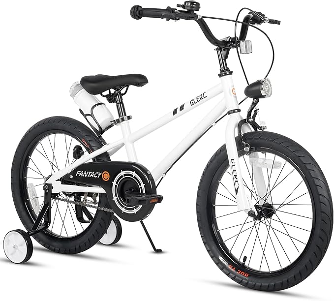 Glerc Fantacy Kids Bike, 12-20 Inch Children Bicycle for 2-13 Years Old Boys Girls, Kids Bicycle with Water Bottle Holder & Headlight & Training Wheels, Multiple Colors