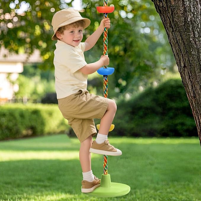 ZNCMRR Tree Swing Climbing Rope, Heavy Duty Swings Seat Replacement for Kids Disc Rope Climbing Swings Seat for Tree Indoor Outdoor Playground Swing Set Accessories(Leaf Green)