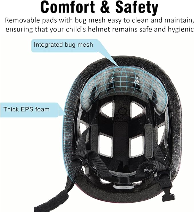 Kids Bike Helmet,2 Sizes Adjustable for Youth Child Boys & Girls Ages 3-5-8-14,Ventilation and Multi-Sport for Bicycle Scooter Skate