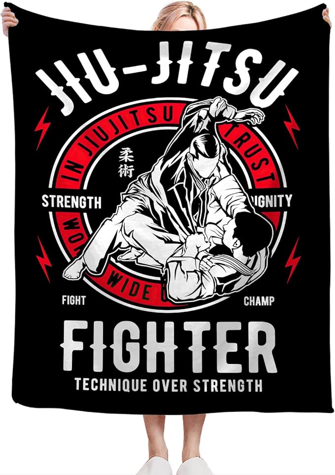 Jiu Jitsu Blanket Fleece Soft Warm Plush Jiu Jitsu Throw Blankets Lightweight Plush Fuzzy Cozy Blanket Gifts for Men Women Adults Suitable for Couch Sofa Bed 50"X40"