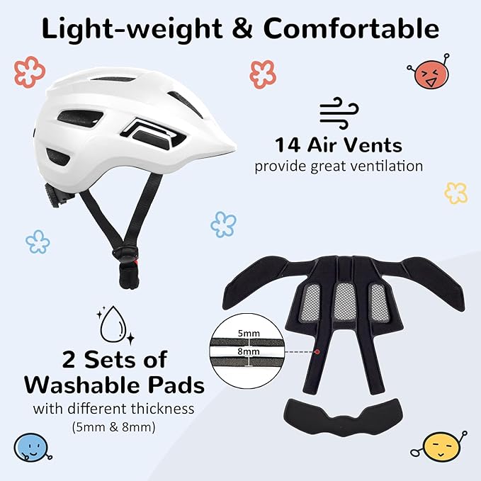 Toddler/Kids Bike Helmet, Adjustable and Multi-Sport, from Infant to Schoolchild, 2 Sizes