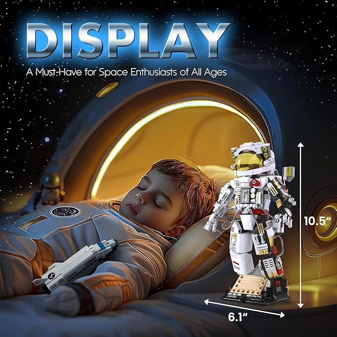 Space Astronaut Building Blocks Set for Adults and Kids, STEM Space Exploration Toy, Astronaut Model, Creative Spaceman Construction Kit, Ideal Christmas and Birthday Gift for Boys and Girls-652pcs