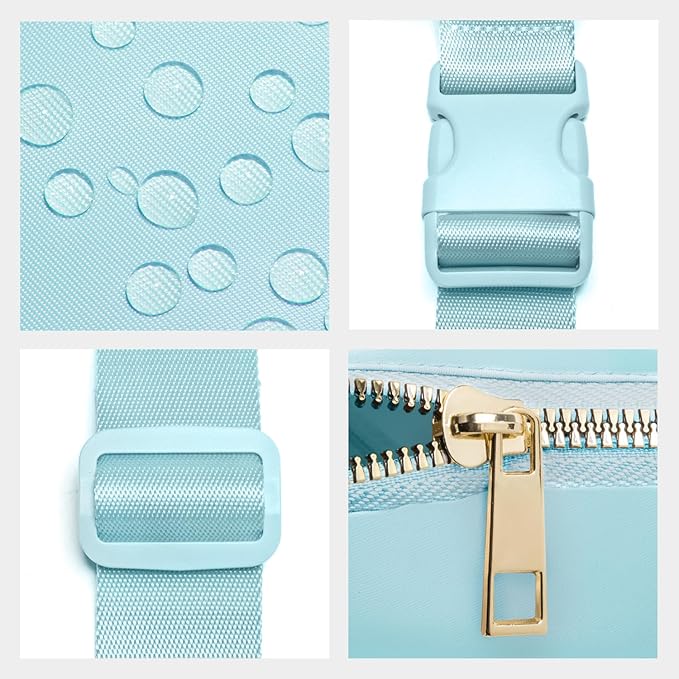 Gitus Birthday Gifts for 8 9 10 11 12 13 Year Old Girls Personalized Fanny Pack Crossbody Bags with Initial Letter Patch Belt Bag for Teen Girls Cute Trendy Stuff Travel Essentials (Icingblue-W)