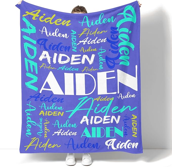 Dr.TOUGH Personalized Name Blanket Personalized Blanket for Adult Kids Flannel Customized Personalized Blankets and Throws