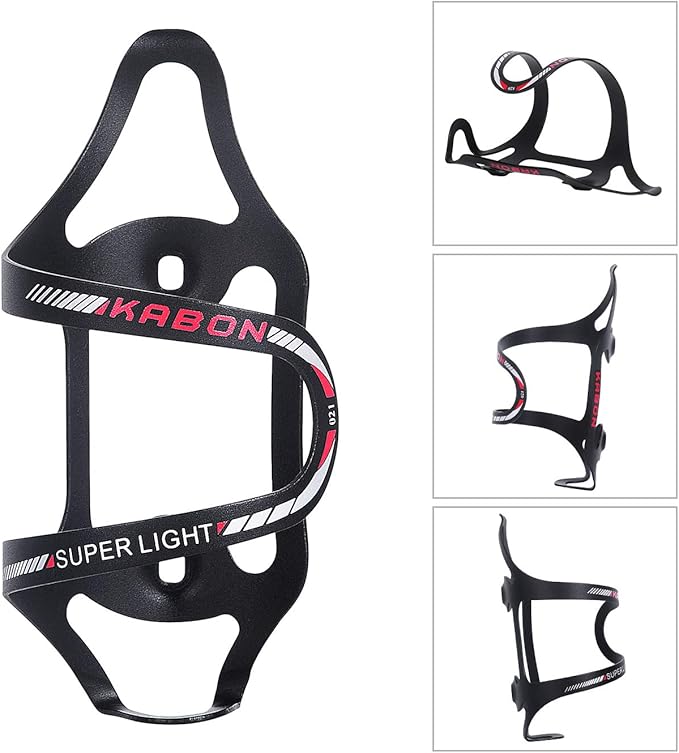 Bike Water Bottle Holder, KABON Lightweight Bicycle Alloy Aluminum Side Load Water Bottle Cage Brackets for Road Mountain Bike Cycling Accessories - Red