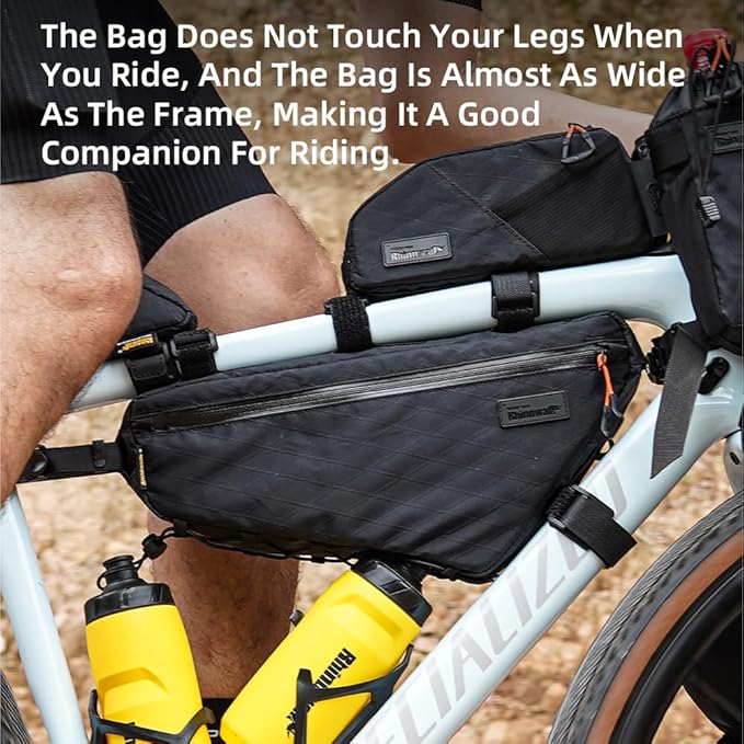 Rhinowalk Bicycle Front Frame Bag Bike Under Top Tube Triangle Bag Lightweight 1.7L Cycling Accessories Nylon Pack Pouch for Mountain Road Bike