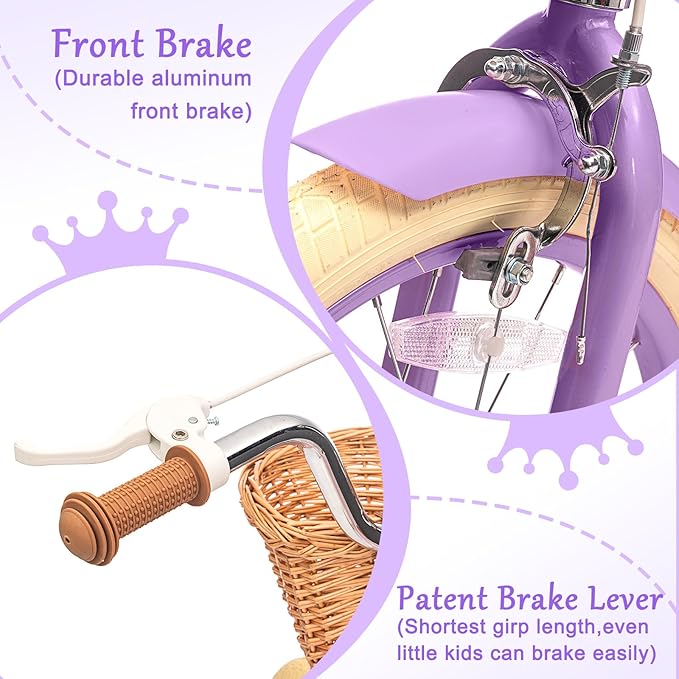 XJD Girls Bike for Toddlers and Kids Ages 2-12 Years Old,12 14 16 Inch Kids Bike with Training Wheels & Basket