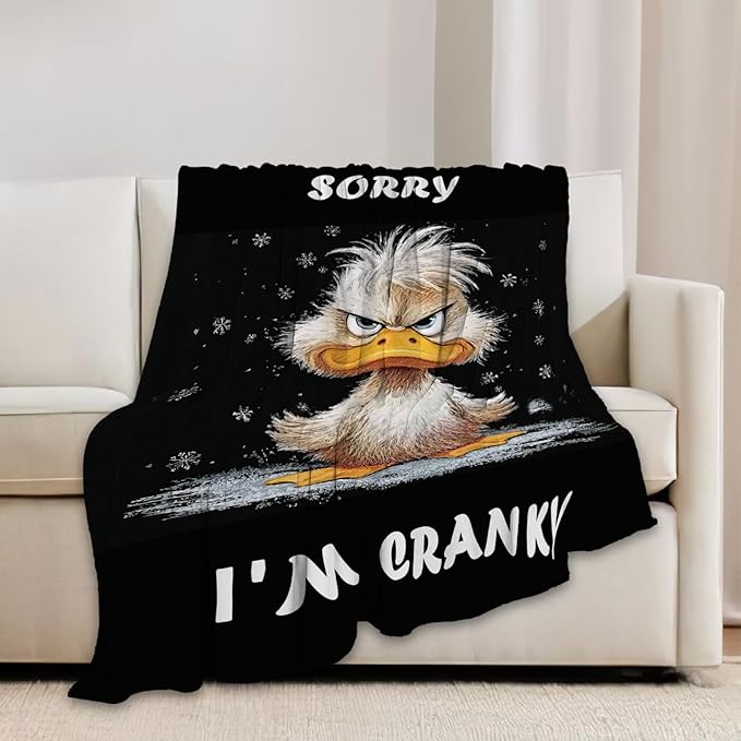 Funny Duck Blanket Cute Animal Throw Blankets Gifts for Girls Boys Kids Duck Lover Soft Cozy Fleece Plush for Couch Sofa Bed 60"x50"