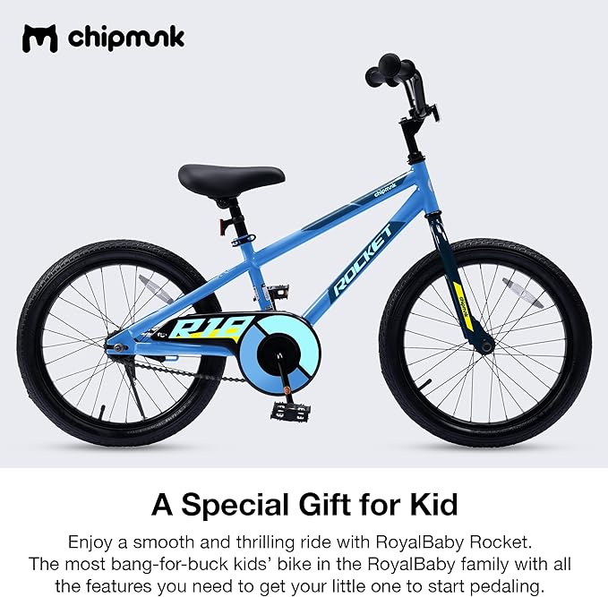 Chipmunk Kids Bike Toddlers 12 14 16 18 Inch Wheel Bicycle Beginners Boys Girls Ages 3-11 Years, Multiple Color Options