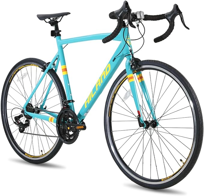 HILAND 700c Road Bike 14 Speed, Aluminum Frame Racing Bike, City Commuter Bicycle for Men Women
