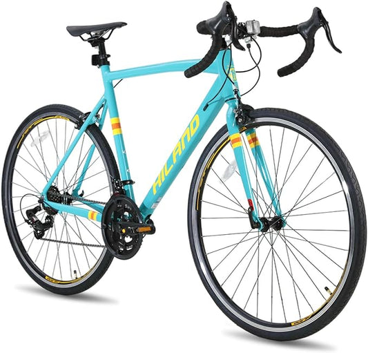 HILAND 700c Road Bike 14 Speed, Aluminum Frame Racing Bike, City Commuter Bicycle for Men Women