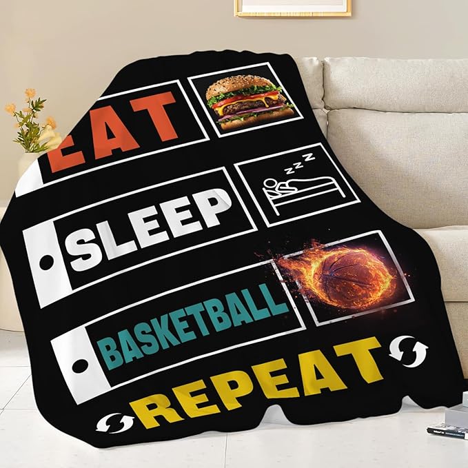 Basketball Blanket Gifts for Girls Boys Sports Throw Cozy Plush Fleece Flannel Lightweight Fuzzy Party Blankets for Women Men 80"X60"