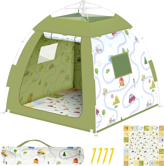 Outdoor Multi-Purpose Play House for Toddlers-Easy to Set up and Pop up Play Tent with Tunnel and Playhouse Kids Indoor Outdoor, Outdoor/Indoor Kid's Pop Up Play House, Gift for Toddlers(car)