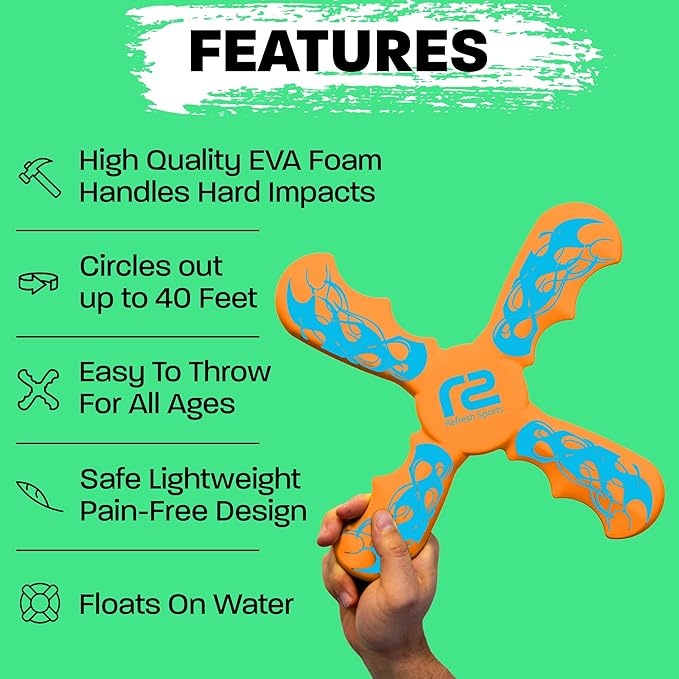 Boomerang for Kids - Stocking Stuffers For Kids - Best Gifts for Boys & Girls Gift Ideas - Kid Stocking Stuffers & Fun Holiday Presents Outdoor Toys - Fun Children Birthday Party Favors & Goodie Bag