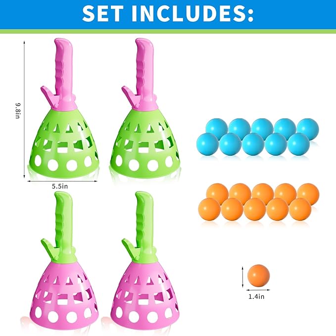 Bennol Outdoor Game Toys for Kids Boys with 20 Balls, Pop Pass Catch Ball Game Outside Toys Gifts for 3 4 5 6 7 8+ Year Old Boys Kids, Outside Outdoor Gifts for Ages 3-5 4-8