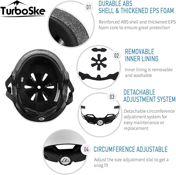 Skateboard Helmet, BMX Helmet, Multi-Sport Helmet, Bike Helmet for Kids, Youth, Men, Women