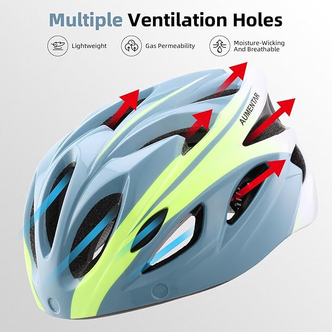 Adult Bike Helmet, Bicycle Helmet with Rear LED Light & Detachable Magnetic Goggles, CPSC/CE Certified Cycling Helmet Adjustable for Men Women Mountain & Road