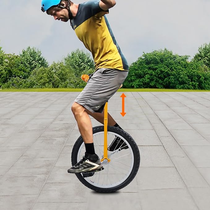 20 Inch Unicycle for Balance Training Outdoor Fitness with Adjustable Seat and Anti-Skid Tread