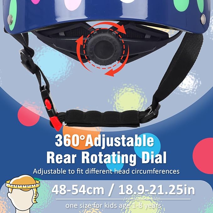 Kids Toddler Bike Helmet for Boys Girls, Adjustable Bicycle Helmet from Infant Baby to Children, Multi-Sport for Scooter Skateboard Roller/Inline Skate