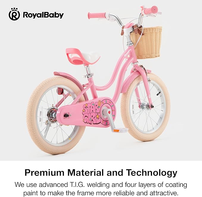 RoyalBaby Girls Bike Classic & EZ Kids Bike, Balance and Pedal Bicycle, 12 14 16 18 20 Inch Toddlers to Big Kids 3-10 Years