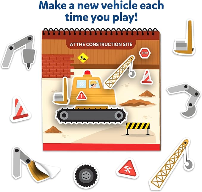 Skillmatics Reusable Sticker Activity Book - Peelies, 100+ Reusable Stickers, 6 Pictures, Mess-Free Fun for Kids, Creative Play & Travel Toy, Gifts for Boys & Girls Ages 3, 4, 5, 6, 7