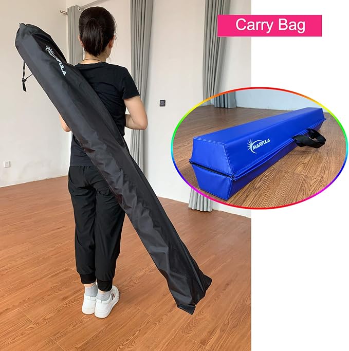 Balance Beam - Folding Floor Gymnastics Equipment for Kids, Non Slip Base - 6 FT to 10 FT for Home Gym Use