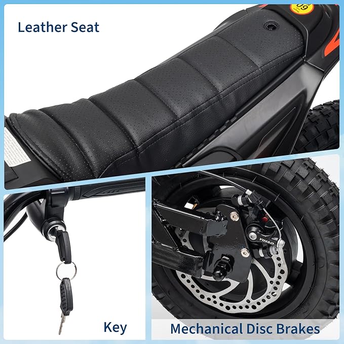 24V Electric Dirt Bike for Kids, 350w Electric Motorcycle for Kids - Up to 13.67Mile/h Long-Range, Ride on Motorcycle with Rear Wheel Suspension, 12 Miles Range, Twist Grip Throttle, Rubber Tire,