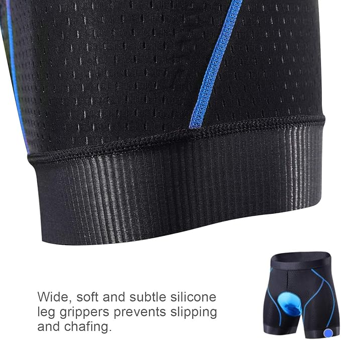 Souke Sports Men's Cycling Underwear Shorts 4D Padded Bike Bicycle MTB Liner Shorts with Anti-Slip Leg Grips