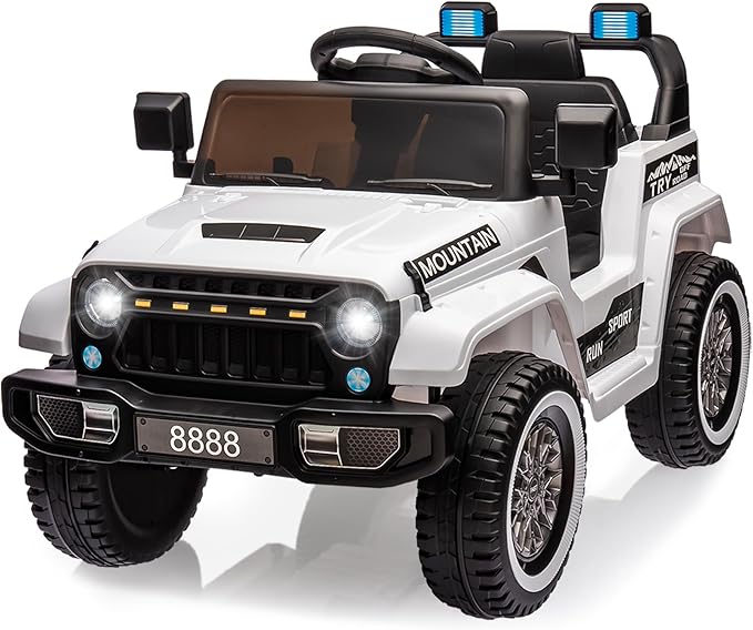 12V Kids Ride-on Truck with Parent Remote Control,All-Terrain Electric Car with Twin 35w Motors, 3 Speeds & Spring Suspension,LED Lights for Fun Night Drives,Ideal Gift for Boys & Girls