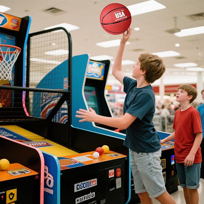 Jenaai 6 Pack Mini Basketballs with Pump for Kids 7 Inch Size 3 Rubber Arcade Basketball Color Small Toy Indoor Outdoor Pool Arcade Games Colorful Basketball for Kids Toddlers(Multicolor)