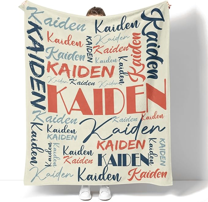 Dr.TOUGH Personalized Name Blanket Personalized Blanket for Adult Kids Flannel Customized Personalized Blankets and Throws