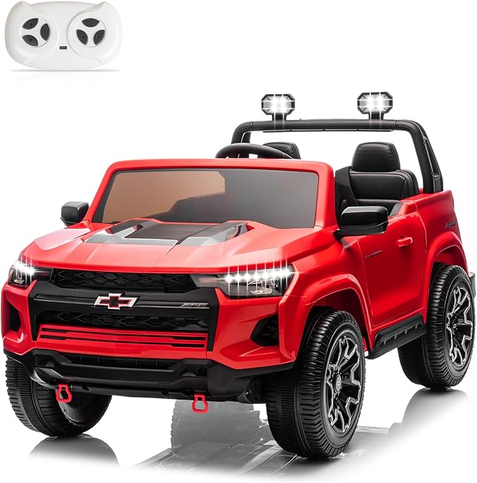 Winado 24V Licensed Colorado Electric Car for Kids, Ride on Toys for Toddlers with Remote Control, 2 Seater Electric Car Ride On Vehicle w/Bluetooth, Soft Start, LED Lights - Red
