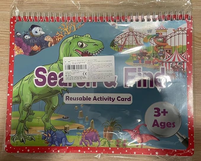 Search and Find Book for Kids Ages 4-6,3-8, Reusable Activity Pad with 24 Toddler Activities Books, Educational Toys for 3+ Year Old, Toddler Airplane Travel Essentials, Travel Toys for Kids 4-8