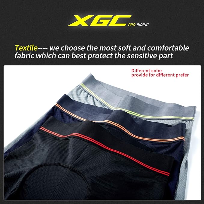XGC Men's Cycling Underwear Shorts with High-Density High-Elasticity and Highly Breathable 4D Gel Padded