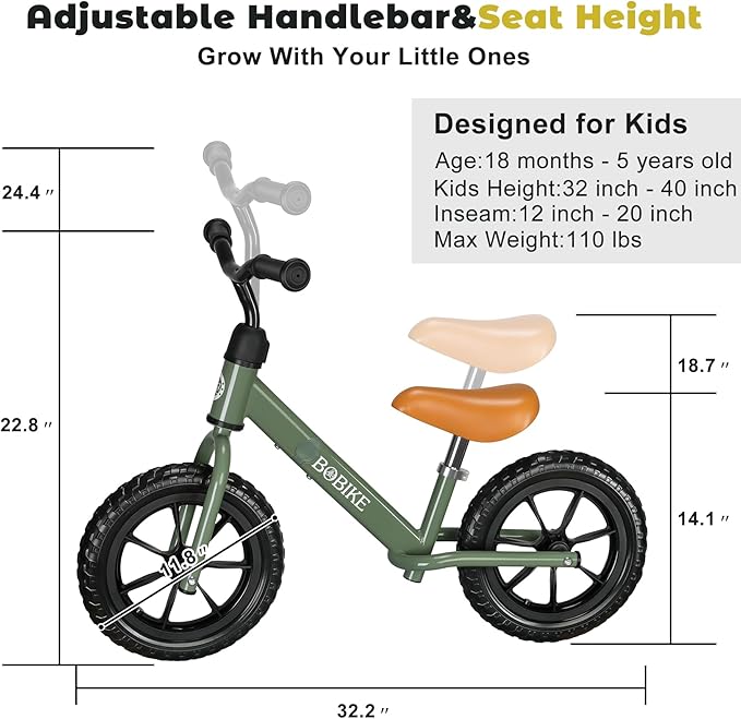 Toddler Balance Bike Toys for 2 to 5 Year Old Girls Boys Adjustable Seat and Handlebar No-Pedal Training Bike Best Gifts for Kids