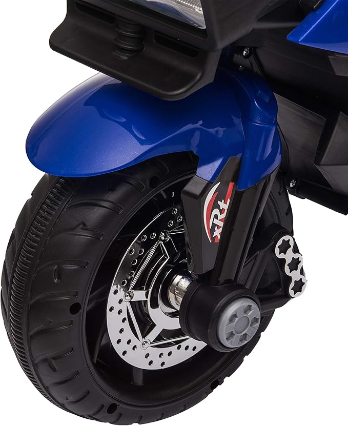 Aosom 6V Kids Motorcycle Toddler Ride-on Toy, High-Traction Battery-Operated Mini Electric Motorbike with Forward/Reverse Switch, Music, Headlights, Horn, Blue