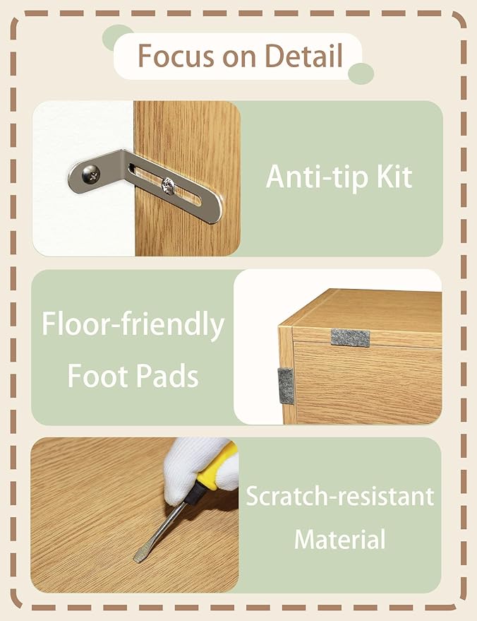 DINZI LVJ Kids Bookshelf, Toy Storage Organizer, Wooden Toy Storage Cabinet, 4 Cubby Children Bookcase, 39.4" L Toddler Book Shelf for Bedroom, Nursery, Hallway, School, Natural