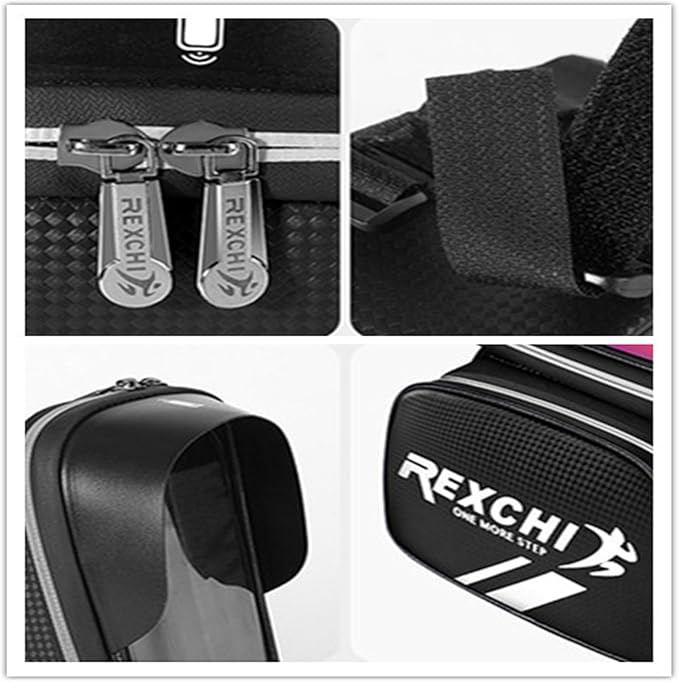 Bike Front Frame/Handlebar Phone Mount Bag Top Tube Bike/Bicycle Bag Waterproof Cycling Accessories Bike Pouch with Sensitive TPU Touch-Screen Fit Smartphone Below 6.5''